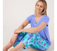 Carole Hochman 2 Piece T-Shirt and Wide-Leg Crop Pajama Set