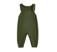 Carolilly Newborn Baby Boys Girls Outfits Solid Color Sleeveless Square Neck Knit Romper Infant Baby Dungarees Toddler Clothes for Boys Girls Full Length Jumpsuit Knitwear Daywear(Green, 0-6 Months)