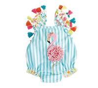 Carolilly One Piece Swimsuit Girls Summer Girl Animal/Fruit Print Polka Dots Bow Sleeveless One-Piece Sea Swimming Pool Beach Swimsuit Swimwear for Baby Girl 0-7 Years Old