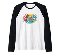 Carolina Beach North Carolina Sand Dunes Beach Novelty Raglan Baseball Tee