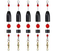 Carolina Fishing Rigs 5pcs CRR Carolina Ready Rig Brass Pre Rigged with Fishing Weight Barrel Swivels Beads for Bass Saltwater Freshwater Fishing Size 1/4 3/8 1/2 3/4 1oz