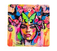 Carolina Gynning Coming back to life glass coaster 9x9 cm Multi