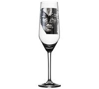 Carolina Gynning - Golden Butterfly B&W Champagne Glass - Black