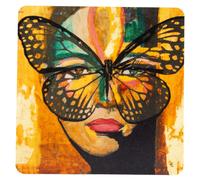 Carolina Gynning - Golden Butterfly Coaster 9x9 cm, Multi - Yellow