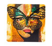 Carolina Gynning Golden Butterfly coaster 9x9 cm Orange-black