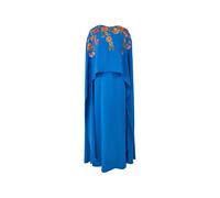 Carolina Herrera embroidered cape-front caftan - Blue XS-S-M-L