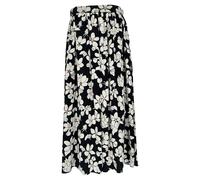 Carolina Herrera Preloved Floral-Print Mid Skirt Black Viscose Black