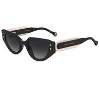 Carolina Herrera Woman HER 0221/G/S 3H2/9O Sunglasses Bio-cecid Black Grey Geometric Shaded
