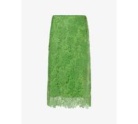 Carolina Herrera Womens Carolina Herrera Semi-Sheer Embroidered Lace Midi Skirt Lawn Green 12