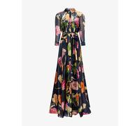 Carolina Herrera Womens Carolina Herrera Trench Floral-Print Silk Gown Midnight Multi 10