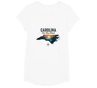 Carolina On My Mind North Carolina Sunset Nature Lover T-Shirt, Girls, White, Large