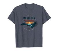 Carolina On My Mind North Carolina Sunset Nature Lover T-Shirt, Men, Heather Blue, 4XL