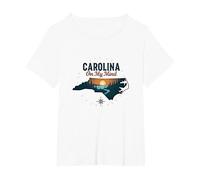 Carolina On My Mind North Carolina Sunset Nature Lover T-Shirt, Women's Plus, White, 3X