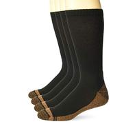 Carolina Ultimate Men's Copper Ultra-dri Seamless Boot Crew Socks 4 Pair Pack Casual, Black, Large