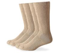 Carolina Ultimate Men's Diabetic Non-Binding Mid-Calf Socks 2 Pack Casual, Khaki, Large (Pack of 2)