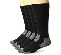 Carolina Ultimate Men's Steel Toe Boot Cushion Work Crew Socks 4 Pair Pack Casual, Black, Large (Pack of 4)