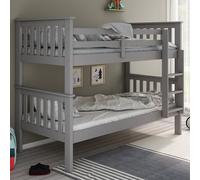 carolina wooden bunk bed with ladder in grey