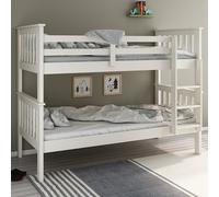 carolina wooden bunk bed with ladder in white