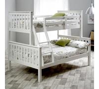 carolina wooden triple sleeper bunk bed with ladder in white