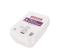 Caroline Clear Plastic Tub with Lid, 650ml, 175 x 118mm, 47mm deep, pack of 25