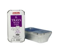 Caroline Foil Tray with Lids - 23oz (6-Pack) 93 x 184 x 49mm