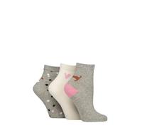 Caroline Gardner Women’s Cotton Crew Socks 3 Pack Patterned Mid Length Soft Breathable Everyday Wear Stylish Comfortable Fit Casual Colourful Designs Size 4-8 Dachshund/Heart/Spot