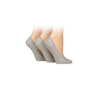 Caroline Gardner Women's 3 Pair Plain Cotton No-Show Shoe Liner Socks in Grey | Size: 4-8 Caroline Gardner Grey 4-8