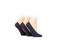 Caroline Gardner Women's 3 Pair Plain Cotton No-Show Shoe Liner Socks in Navy | Size: 4-8 Caroline Gardner Navy 4-8