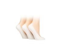 Caroline Gardner Women's 3 Pair Plain Cotton No-Show Shoe Liner Socks in White | Size: 4-8 Caroline Gardner White 4-8