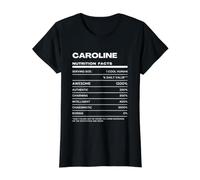 Caroline Nutrition Facts Name Value Graphic T-Shirt, Women, Black, XL