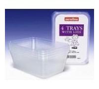 Caroline Plastic Tubs with Lids X4 1000ml