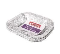 Caroline Rectangle Foil Pie Dish (Pack Of 6) Silver (One Size)