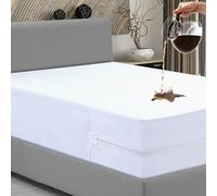 Caroline Shatuik Bed Bug Mattress Protector Single-Waterproof Zippered Fully Anti Dust mites Proof Mattress Encasement Cover (90x190+30cm)