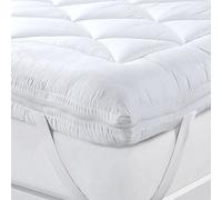 CAROLINE SHATUIK Dual Layer Mattress Topper Super King size 4 Inch Thick Quilted Mattress Topper Made with Hypoallergenic Microfibre with Strong Corner Straps(Super King (182 x 200cm)