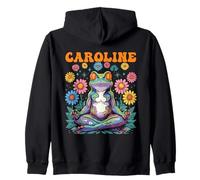 Caroline Whimsical Frog Design for Girls Name Caroline Zip Hoodie