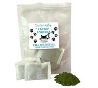 Caroline's Cats Organic Catnip Packets for Cat Toys - Refill Pouches for Flapping Bird, Flopping Fish, and More, 10 Tea Bags