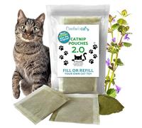 Caroline's Cats Organic Catnip Pouches for Cat Toys - Catnip Packets Refill for Flapping Bird and Catnip Toys; Catnip Tea Bags 10 Packets (Catnip Powder)