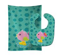 Caroline's Treasures Baby Bib & Burp Cloth, Bird in Rainboots and Puddle, Large