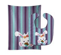 Caroline's Treasures Baby Bib & Burp Cloth, Bunny Rabbit, Large