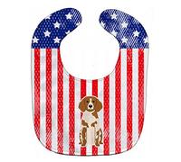 Caroline's Treasures BB3067BIB Patriotic USA Brittany Spaniel Baby Bib, 10 x 13", Multicolor