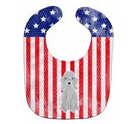 Caroline's Treasures BB3085BIB Patriotic USA Bedlington Terrier Blue Baby Bib, 10 x 13", Multicolor