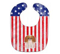 Caroline's Treasures BB3098BIB Patriotic USA Pekingnese Red White Baby Bib, 10 x 13", Multicolor