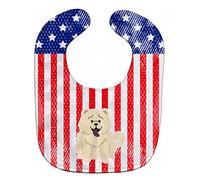 Caroline's Treasures BB3135BIB Patriotic USA Chow Chow White Baby Bib, 10 x 13", Multicolor