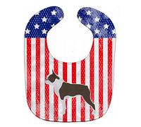 Caroline's Treasures BB3344BIB USA Patriotic Boston Terrier Baby Bib, 10 x 13", Multicolor
