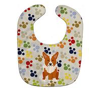Caroline's Treasures BB5929BIB Pawprints Baby Bib, Corgi, Large