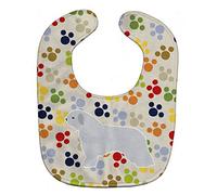 Caroline's Treasures BB6320BIB Spanish Water Dog Pawprints Baby Bib, 10 x 13", Multicolor