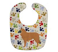 Caroline's Treasures BB6366BIB Belgian Shepherd Pawprints Baby Bib, 10 x 13", Multicolor
