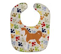 Caroline's Treasures BB6377BIB Akita Pawprints Baby Bib, 10 x 13", Multicolor