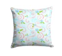 Caroline's Treasures BB7482PW1414 Watercolor Blue Flowers and Swirls Fabric Decorative Pillow, 14Hx14W, Multicolor
