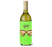 Caroline's Treasures Beach Sunglasses Green Polkadot Beverage Insulator Hugger 750 ml Multicolor